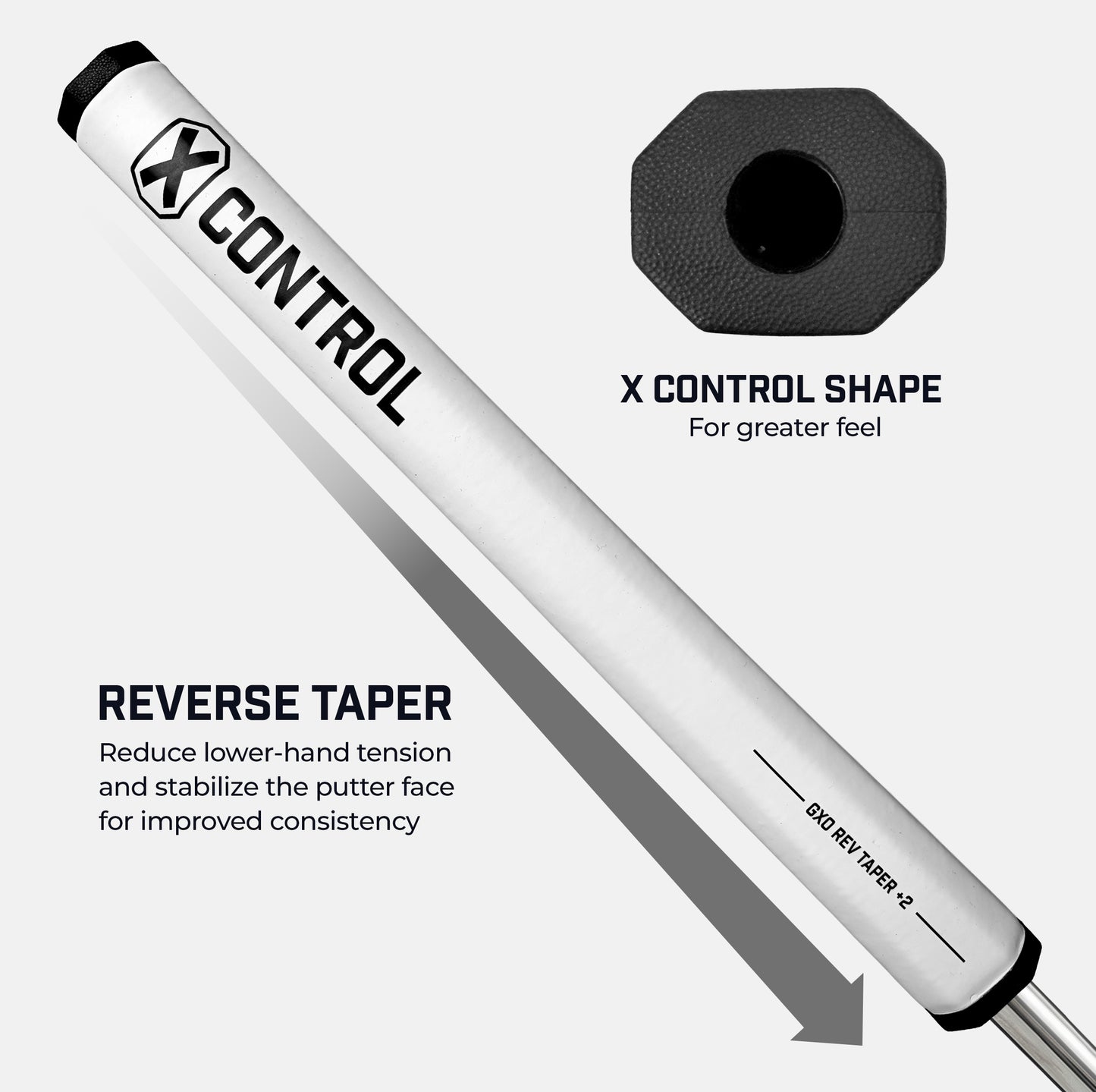 X Control Putter Grip - Reverse Taper +2