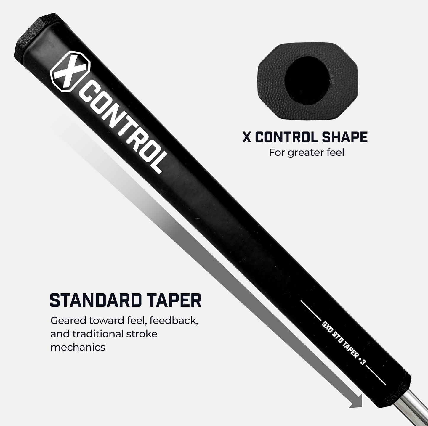 X Control Putter Grip - Standard Taper +3